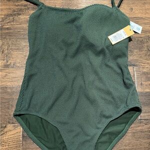 Target Dark Green Textured Swimwear